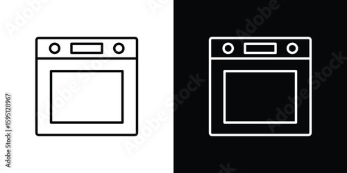 Oven icon in simple linear style.