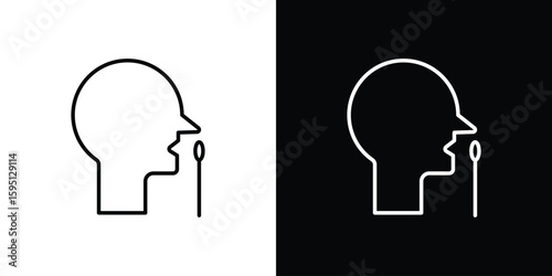 Nasal swab icon in simple linear style.