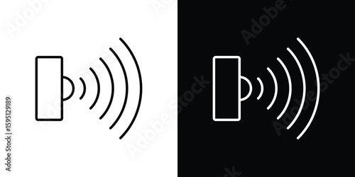 Motion sensor icon in simple linear style.