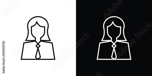 Lawyer icon in simple linear style.
