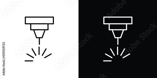 Laser machine icon in simple linear style.