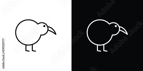 Kiwi bird icon in simple linear style.