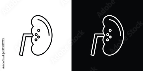 Kidney disease icon in simple linear style.