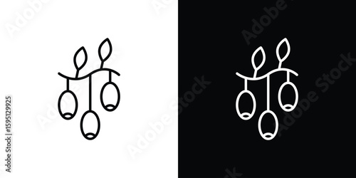 Jujube icon in simple linear style.