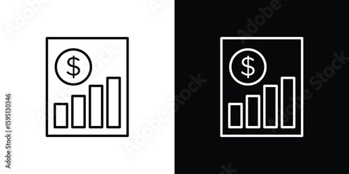 Income statement icon in simple linear style.