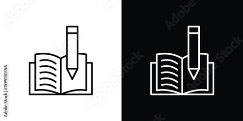 Homework icon in simple linear style.