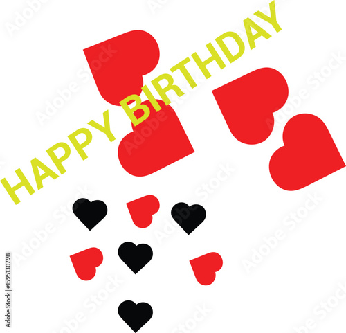 Happy Birthday wish with heart symbol