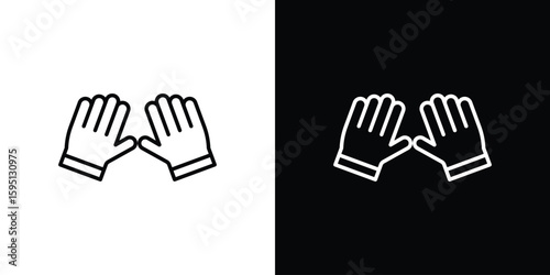 Gloves icon in simple linear style.