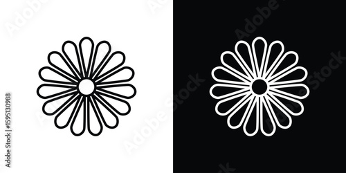 Gerbera icon in simple linear style.