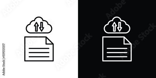 File sharing icon in simple linear style.
