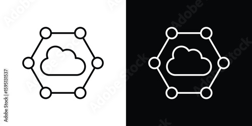 edge computing icon in simple linear style.