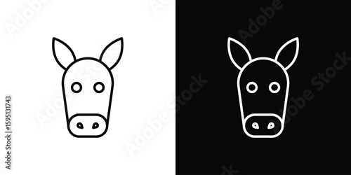 Donkey icon in simple linear style.