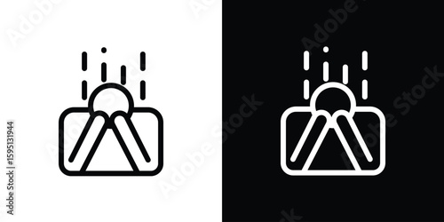 Depression icon in simple linear style.