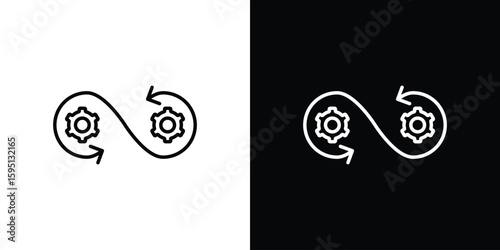 Devops icon in simple linear style.