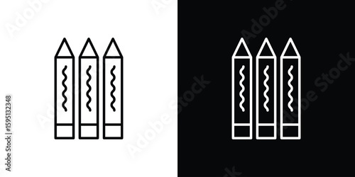 Crayon icon in simple linear style.