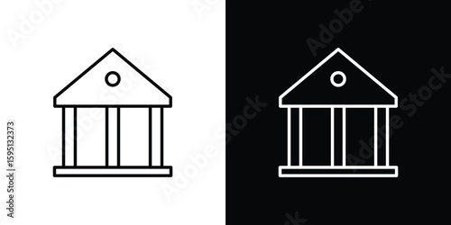 Courthouse icon in simple linear style.