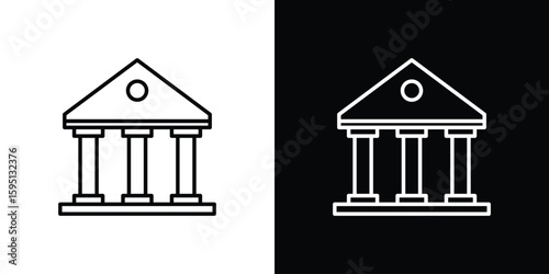 Courthouse icon in simple linear style.