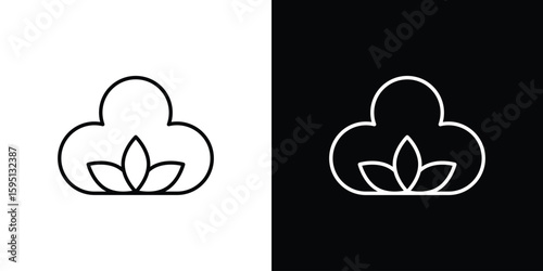 Cotton icon in simple linear style.