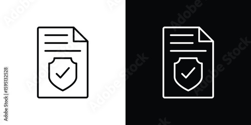 Contract coverage icon in simple linear style.