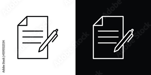 Contract icon in simple linear style.