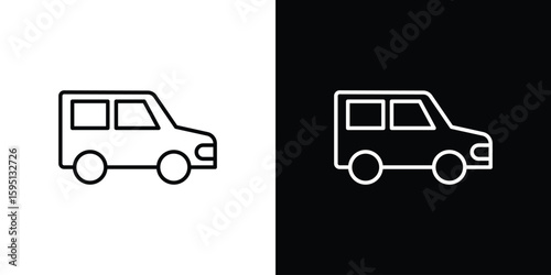Compact car icon in simple linear style.