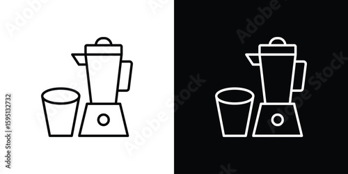 Cold pressed juicer icon in simple linear style.
