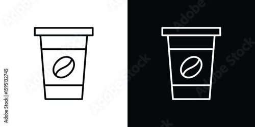 Coffee capsule icon in simple linear style.