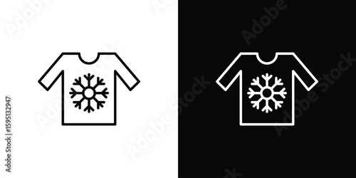 Christmas sweater icon in simple linear style.