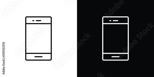 Cell phone icon in simple linear style.