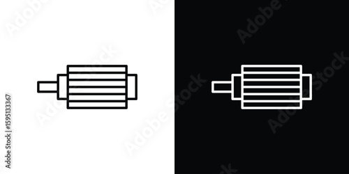 Car alternator icon in simple linear style.