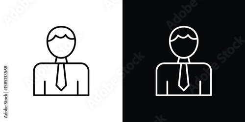 Businessman icon in simple linear style.