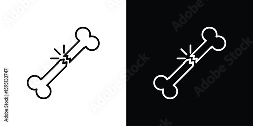 Broken bone icon in simple linear style.