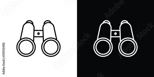 Binoculars icon elements. A modern flat and line icons set