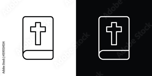 Bible icon in simple linear style.