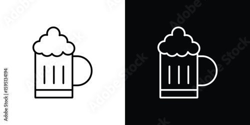 Beer icon in simple linear style.