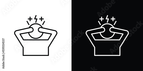 Anxiety icon in simple linear style.