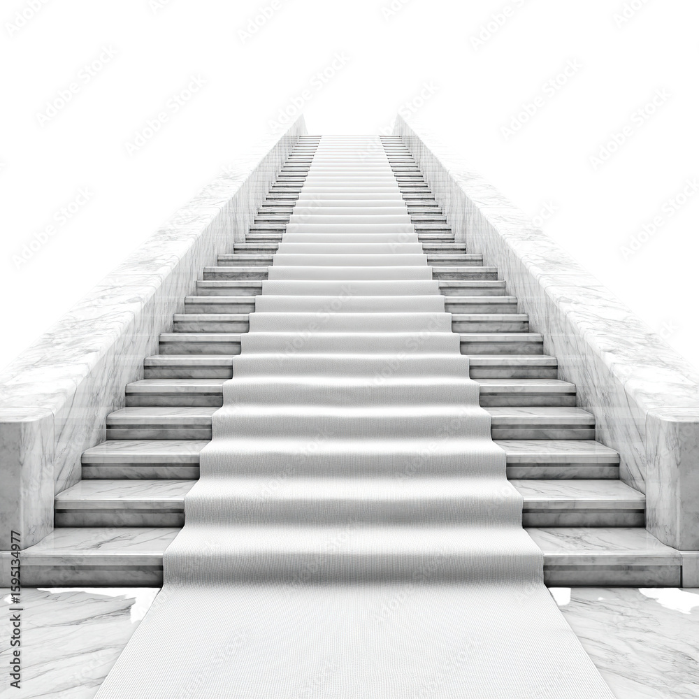 Fototapeta premium Ascending to new heights: A bright stairway to success and new beginnings