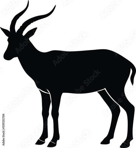 addax antelope silhouette vector icon