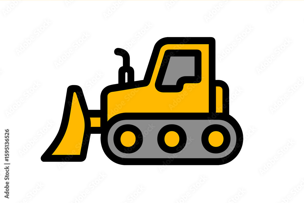 Naklejka premium Vector Illustration of Yellow Bulldozer