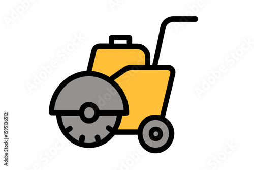 Vector Illustration of Pavement Cutter Icon