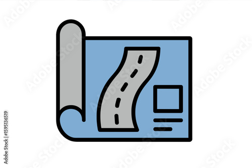 Vector Illustration of Road Blueprint Icon