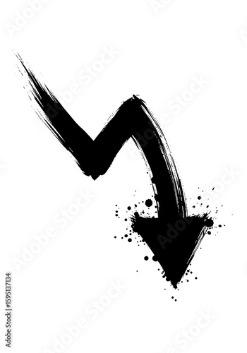 Grunge Brush Down Arrow