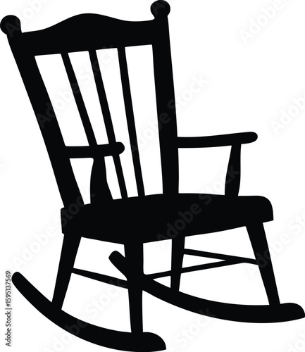 rocking chair silhouette vector icon design