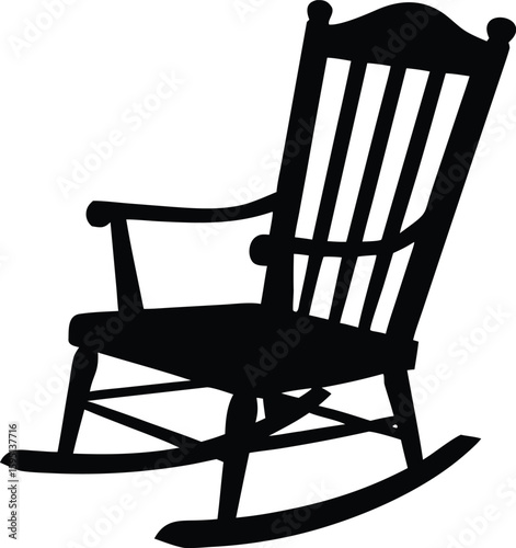 rocking chair silhouette vector illustration.