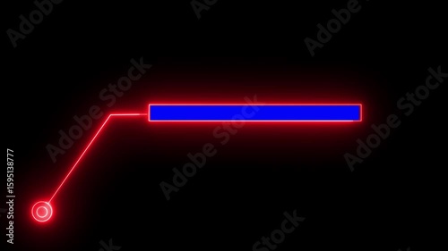 Neon line Animation of HUD elements. Animate a white callous for text. HUD elements on black background. Neon line of HUD elements. a white callous for text. HUD elements