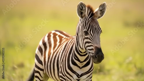 Striking Zebra Portrait: Majestic Wildlife in Natural Habitat, Close-Up View