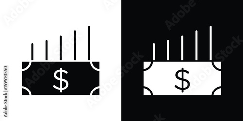 capital gain icon vector, solid illustration, pictogram set.