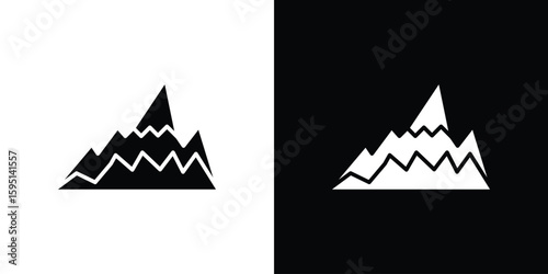 Mountain icon elements. A modern flat and line icons set