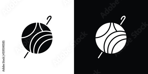 Wool ball icon vector, solid illustration, pictogram set.