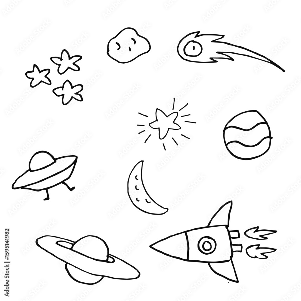 Obraz premium set of space element vector